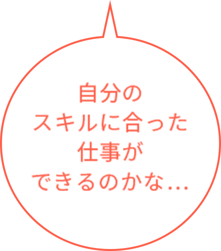 自分のスキルに合った仕事ができるのかな…